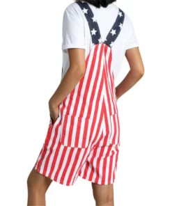 American Flag Overalls Shorts