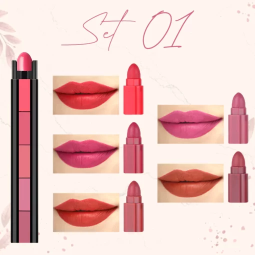 5 Color Velvet Matte Compact Lipstick