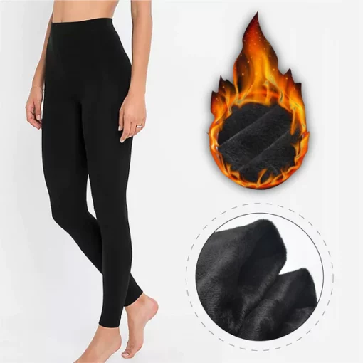 Mix Womens Fleece Lined Leggings Thick Solid High Waisted Warm Winter Long  LAVA | eBay