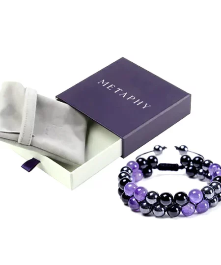 Metaphy Classique DoubleAmethyst Beaded Bracelet