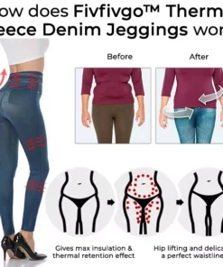 Fivfivgo™ Thermal Fleece Denim Jeggings