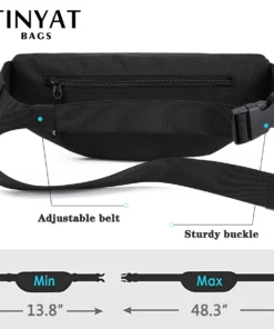 TINYAT Men Waist Bag Pack Purse Casual Large Phone Belt Bag Pouch Women's Canvas Travel Phone Bag Fanny Banana Bag Hip 4 Pockets