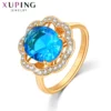 Xuping Jewelry Fashion Simple Multicolor Stone Promotion Gold Plated Charm Ring for Women Girl Rings 13147