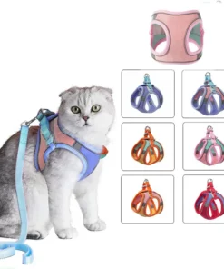 Cat Leash and Collar Set Escape Proof Puppy Rabbit Kitten Vest Harness with Bell Pet Harness with Reflective Strap