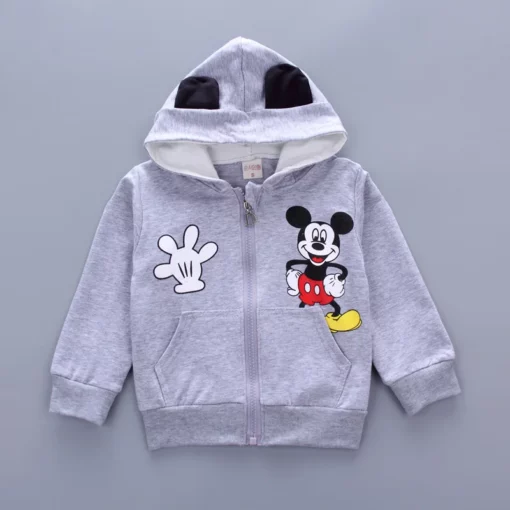 Disney Cartoon Printed Mickey Mouse Clothing Set for Kids 3PCS (Jacket+Shirt+Pants) Autumn Casual Hooded Oufits