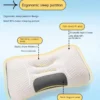 The concave convex design of the human body helps massage the neck, and the fiber massage pillow helps with sleep