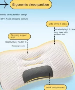 The concave convex design of the human body helps massage the neck, and the fiber massage pillow helps with sleep