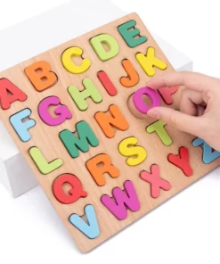 Colorful Alphabet Number Wooden Puzzles Kids Intelligent Matching Game Preschool Children Early Educational Toys