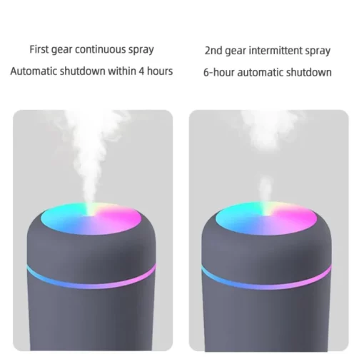 1PC 300ML Air Humidifier Colorful Atmosphere Light Mute Humidification Mini Creative Colorful Cup Desktop Home Car Humidifier