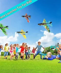 Shooting Air Airplane Launcher Bubble Catapult Plastic Airplane Toy Shooting Game Outdoor Sport Toy for Kids Plane Catapult Gun