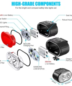 Cycling Bicycle Rear Light Set Bike USB Charge Headlight Light MTB Waterproof Taillight LED Lantern Bike Parts