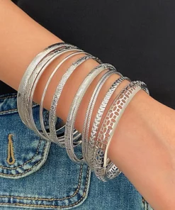 10pcs Punk Cuban Chain Bracelets Set For Women Men Boho Multilayer Thick Gold Color Charm Bracelets Bangles Fashion Jewelry Gift