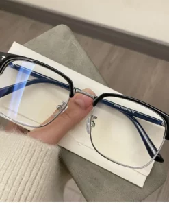 Blue Light Blocking Glasses for Men Women Retro Half Frame Computer Optical Vintage Square Eyewear Anti-radiation Eyeglasses