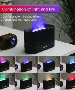 Portable Cool Mist Usb Led change color room h2o air fire flame humidifier Aroma Essential Oil Diffuser humidifier