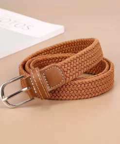 Versatile jeans belt for women, no need for perforated canvas belt, women's woven elastic student decorative belt