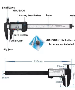 150mm 100mm Electronic Digital Caliper Carbon Fiber Dial Vernier Caliper Gauge Micrometer Measuring Tool Digital Ruler