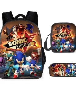 Sonic Backpack Primary and Middle School Students Schoolbag Boys Girls Anime Cartoon School Bag Mochila Zipper Shoulders