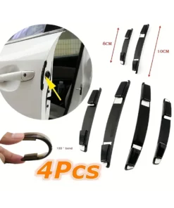 4pcs Car Stickers, Door Edge Protection Decorative Strips, Invisible Anti-collision Adhesive Strips, Car Door Scratch Resistant