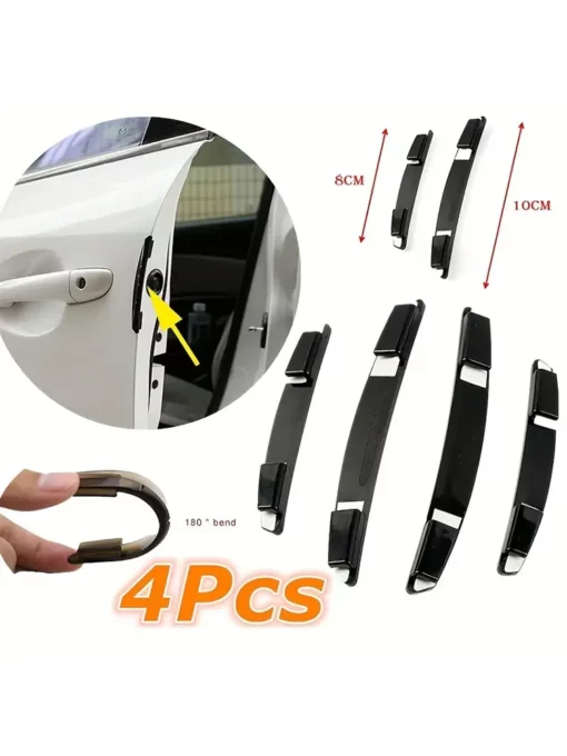 4pcs Car Stickers, Door Edge Protection Decorative Strips, Invisible Anti-collision Adhesive Strips, Car Door Scratch Resistant