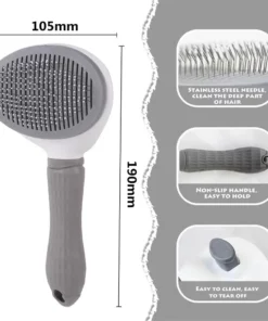 Pet Comb Automatic Hair Removal Comb Stainless Steel Needle Comb Cat Comb Cleaning Household Goods One Click Hair Removal