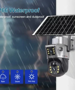 LS VISION 8MP 4G SIM Card Dual Screen Solar Camera Outdoor 4K WiFi PTZ Dual Lens Human Auto Tracking Waterproof Security Cameras