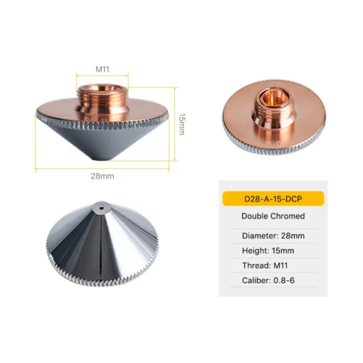 Ultrarayc Cutting Head Laser Nozzle Single Double Chrome-plated Layers D28 H15 H11 M11 for Precitec WSX Fiber Cutting Head