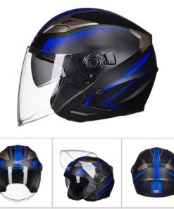 Motorcycle Helmet Half Face Double Lens Cool Casco Moto Four Seasons Men Women Street Fashion Helmet Capacete De Moto Safety