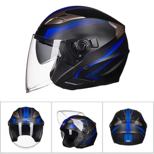 Motorcycle Helmet Half Face Double Lens Cool Casco Moto Four Seasons Men Women Street Fashion Helmet Capacete De Moto Safety