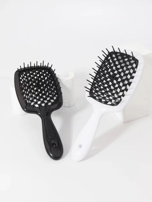 2 combs Scalp Massage Comb fluffy shape comb mesh comb women's hollow wet roll hair brush