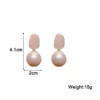 Pink White Pearl Dangle Earrings for Women Black Geometric Acrylic Round Ball Pendants Famale Drop Earrings Elegant Ear Jewelry