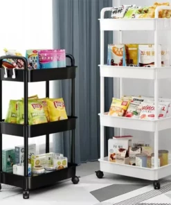 Bookshelf Storage Trolley Mobile Kitchen Organizer Cart With Wheels Multi-Layer Bathroom Shelves Household Snacks Storage Rack