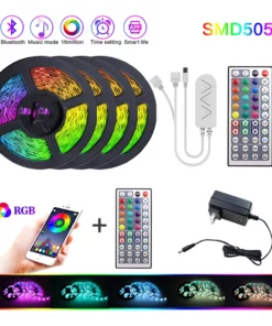 DC 12V LED Strip Light RGB 5050 Music Sync Color Changing Sensitive App Control Flexible Gaming Desk Lighting TV Backlight