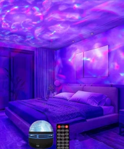 1pc Starry Projector Light With 7 Color Patterns & Remote Control, Polar Projector Night Light For Bedroom Atmosphere