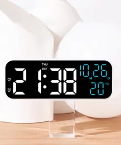 Simple Digital Alarm Clock Multi-function LED Clock Voice Control Temperature and Date Day of Week Display Night Mode Desk Clock