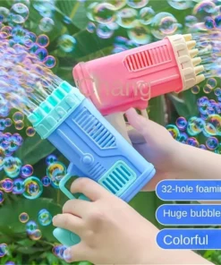 Children's 32 hole bubble machine electric bubble gun outdoor parent-child bubble blowing toys without battery bubble water