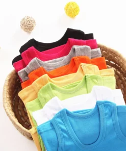 Kids Underwear Boys Vests Children Summer Vest Tops for Girls Solid Tank Top Boy Clothes Cotton Tees Sleeveless 2 to 12Y