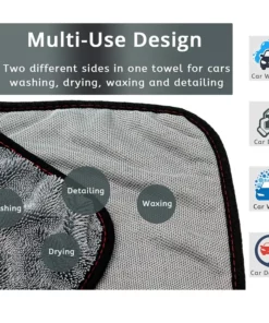 Professional Car Wash Towel Car Cleaning Drying Cleaning Cloth Towel Polishing Waxing Ultra Fine Fiber 40x60cm