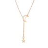 New Simple Moon Star Pendant Choker Necklace Simple Gold Color Alloy Charm Chain Collares Necklace For Women Party Jewelry