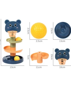 Montessori Baby Toys Rolling Ball Pile Tower Finger Skill Training Educational Games Rotating Stacking Track Infants Development