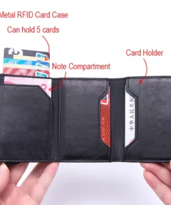 Magnet Rfid Blocking Card Holder Wallets Men Thin Slim Cartera Leather Coin Purse Small Male Black Walet Mini Wallets for Men