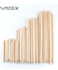 4 Different Sizes Orange Wood Sticks for Cuticle Pusher Cuticle Remove Tool Forks for Nails Manicures Tools 10/30/50/100Pcs/Set