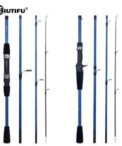 BIUTIFU Baitcasting Spinning Travel Carbon 4/5 Section Fishing Rods Casting Weight 5-20g Power Ultralight Lure Trout Mini Pole