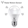 Microwave Radar Detection LED Light Bulb 220V E27 12W Radar Motion Induction Lamp Built-in Radar/Light Sensors For Home Stairs