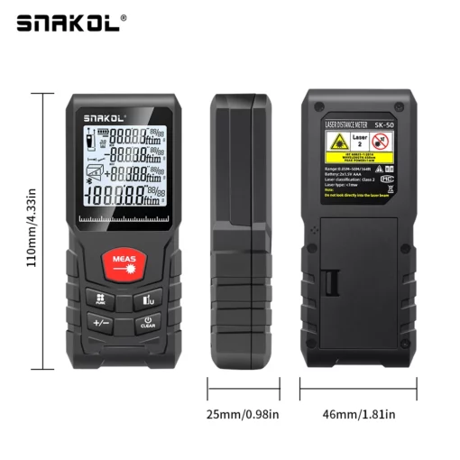 Snakol Laser Tape Measure 50M/70M/100M/120M Laser Distance Meter Rangefinder Profesional Digital Range Finder Ruler Test Tools