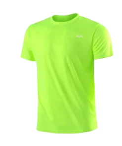 Men's Quick Dry Short Sleeve Gym Running Moisture Wicking Round Neck T-Shirt Training Exercise Gym Sport Shirt Tops Lightweight