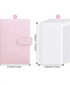 A6 PU Leather Budget Binder Notebook Cash Envelopes System Set With Binder Pockets for Money Budget Saving Bill Organizer