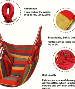 Comfortable Canvas Hammock chair durable indoor/outdoor swing seat for garden, patio, camping, home leisure Colorful stripes