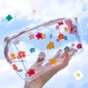 Big Waterproof Transparent Pencil Case PVC Stationery Gift Girls Students Pencil Bag Kawaii Makeup Cosmetic Bag Travel Bags