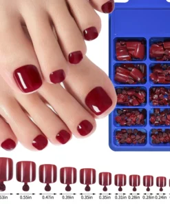 100pcs Fake Toenail Natural White Press On Toe Foot Full Cover Square Nails Art Tips Artificial Acrylic False Nail Manicure Tool