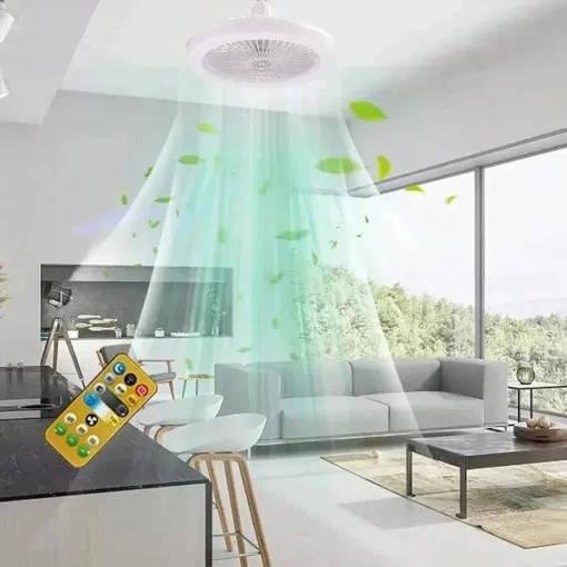 Smart 3-in-1 Ceiling Fan with Remote Control Lighting Lamp E27 Converter Base 85-265V Lighting Base for Bedroom and Living Room